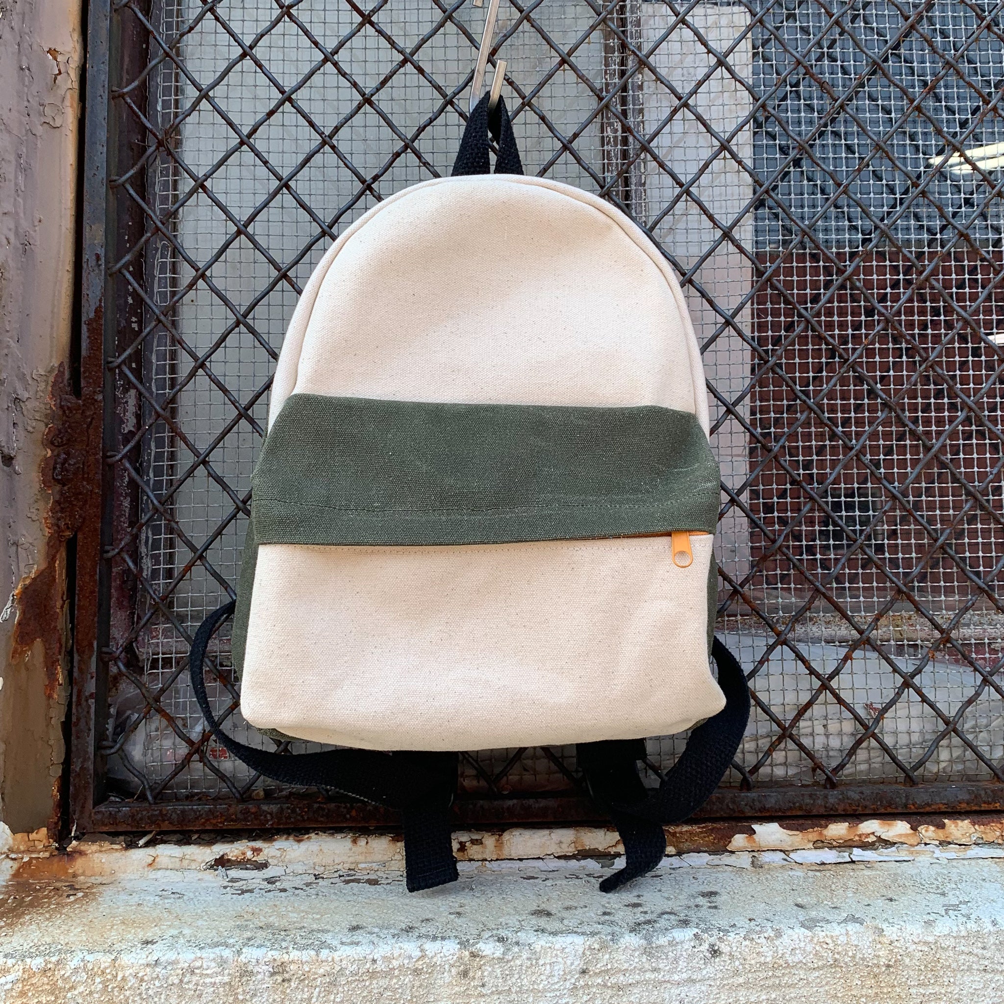 blank canvas mini backpacks Canvas Mini Backpack-Waxed